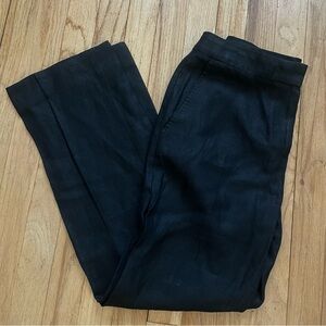Maxmara Black linen straight leg trousers pants
